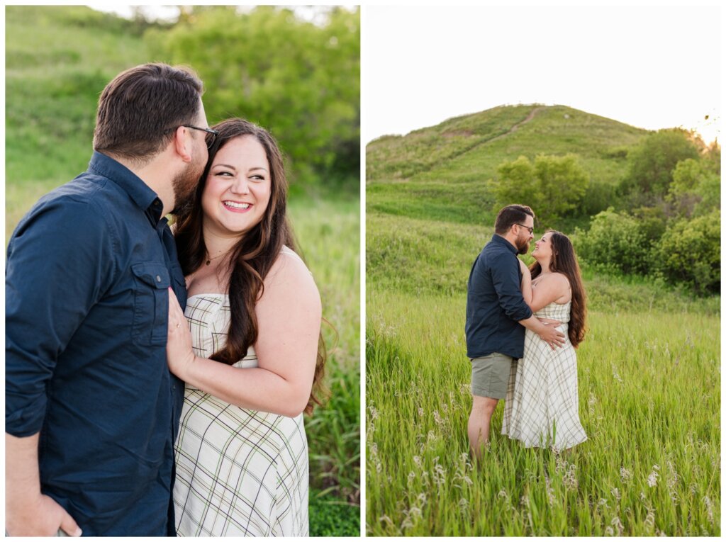 Dustin & Kristyn - Wascana Trails Engagement - 03 - Groom whispers to his bride