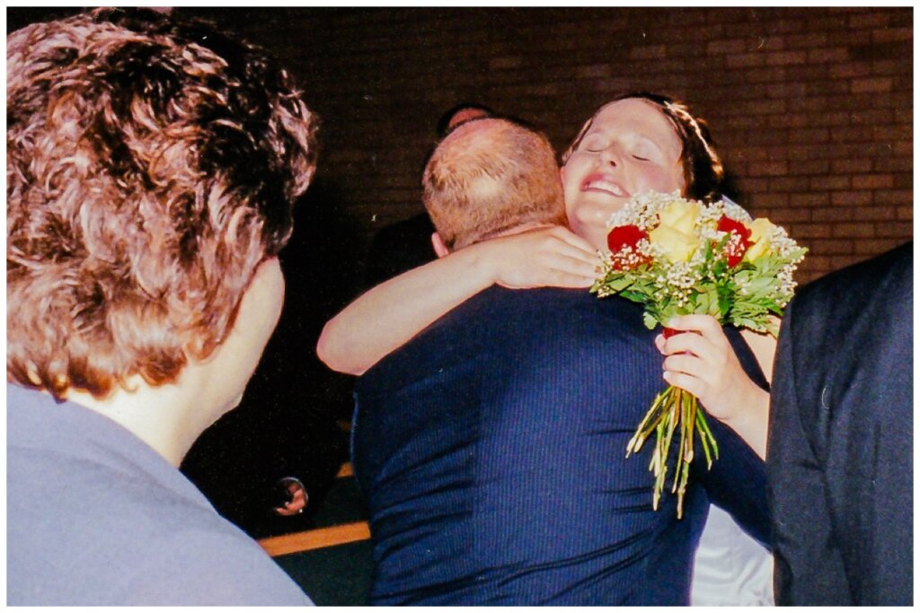 20th Anniversary - Hugging Pop at our wedding