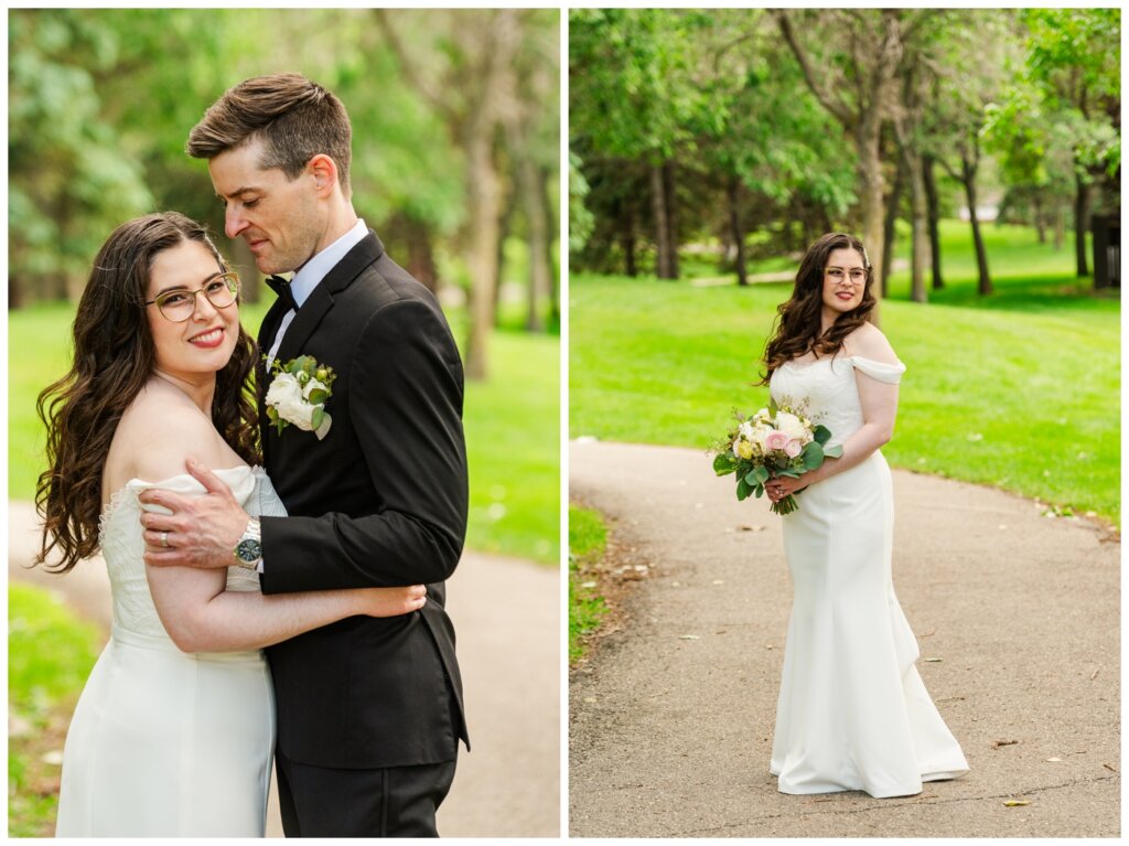 Charlie & Brittany - Regina Wedding - 15- Bride in her Kathryn Bass Bridal gown