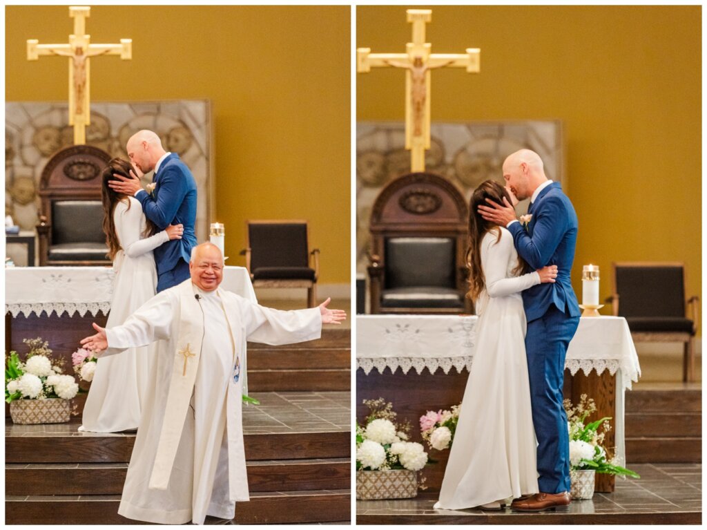 Remi & Celine - Regina Wedding - Holy Rosary Cathedral - 07- Bride & Groom kiss