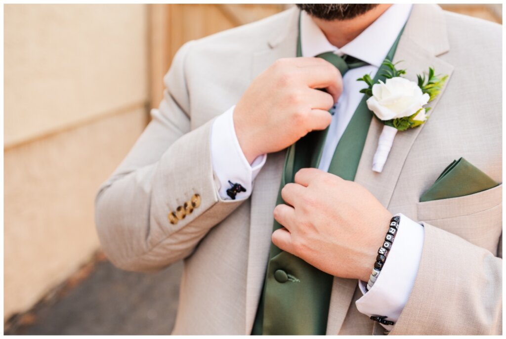 Darren & Amber - Regina Wedding - Summer Wedding 2024 - 03 - Grooms friendship bracelet