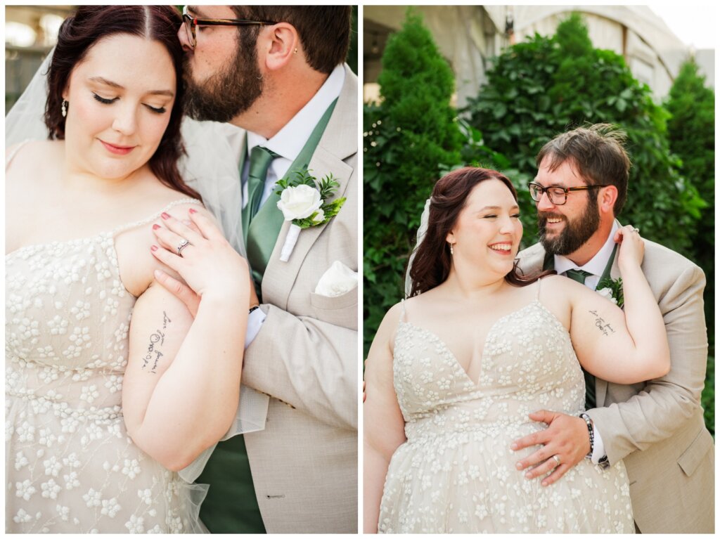 Darren & Amber - Regina Wedding - Summer Wedding 2024 - 24 - Wascana Park - Bride wrapped up by her husband