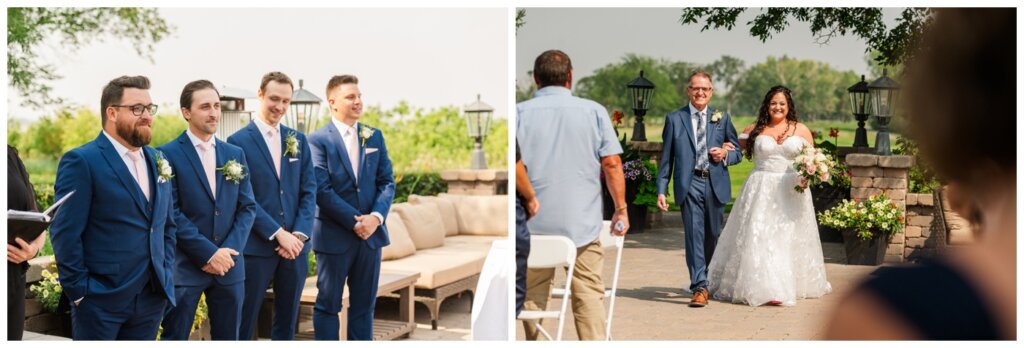 Dustin & Kristyn - Regina Wedding - 08 - Wascana Country Club - Groom sees the bride enter