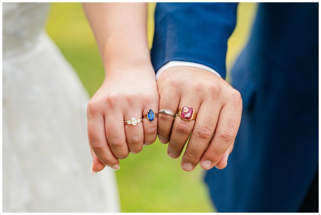 Dustin & Kristyn - Regina Wedding - 25 - University of Regina - Bride & groom wear grandparents rings