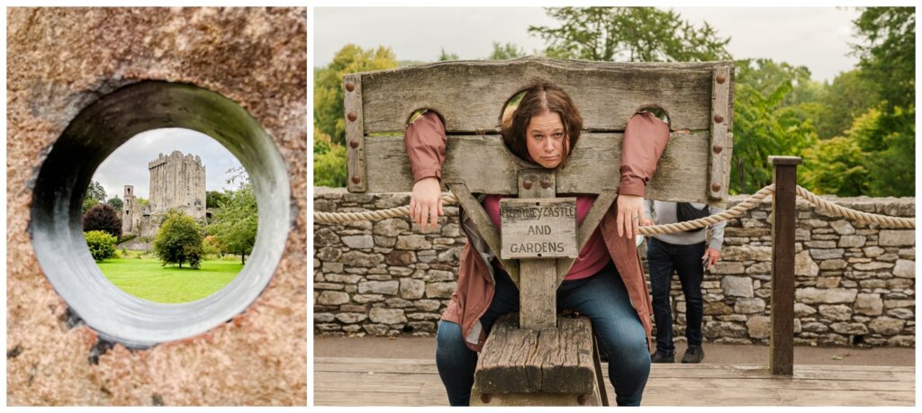 Bucket List Trip - Republic of Ireland - 13 - Blarney Castle - Courtney in the stocks