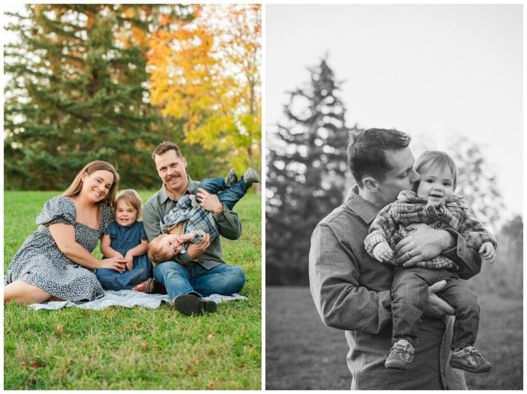 Filby Family 2024 - Regina Family Photography - 08 - Wascana View Park - Family sits on the grass