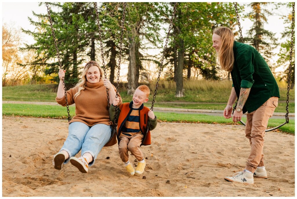 Pelletier Family 2024 - Saskatchewan Science Centre -12 - Family plays at the park