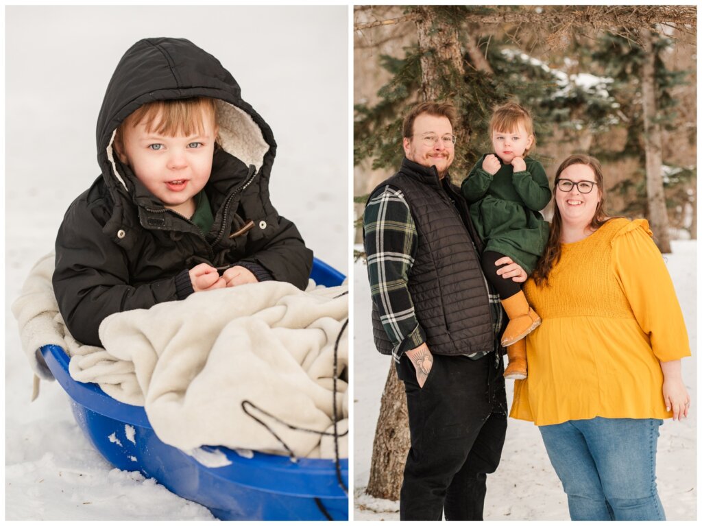 Diacon Family - Winter Family Session - Regina Family Photography - 01 - Family braves the cold in bright colours