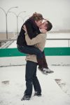 Regina Engagement Photographer - Brian & Jacey - Snow Kiss