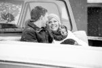 Regina Engagement Photographer - Stephen & Sara - Back of Truck - BW