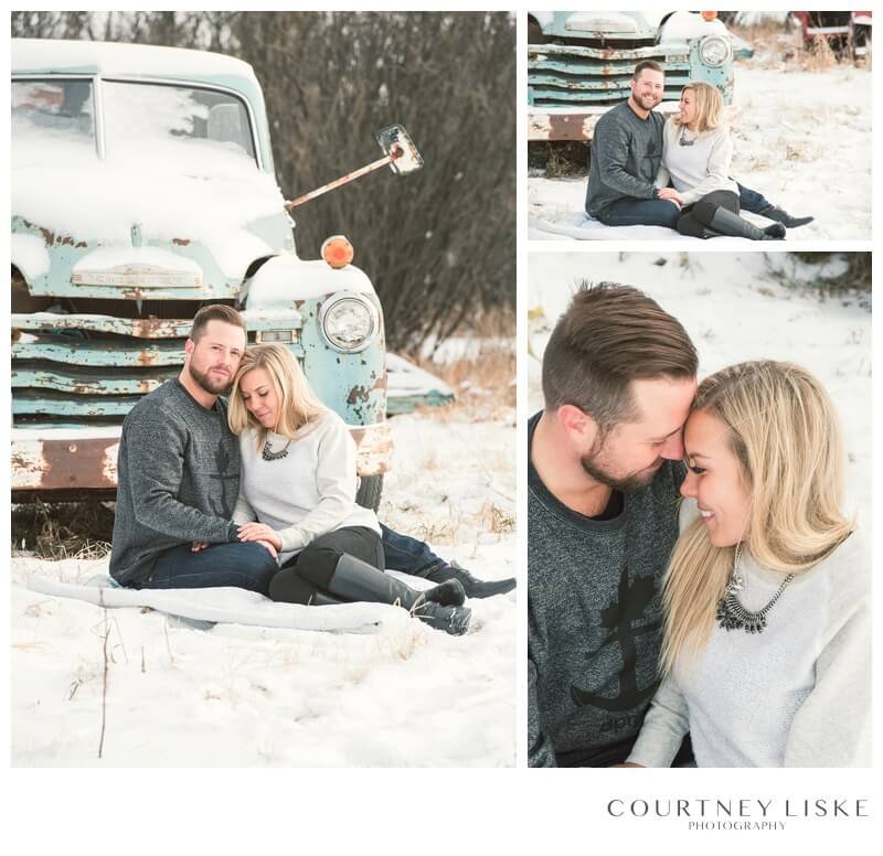 Trevor & Nicole Engagement - Courtney Liske Photography - Regina Wedding Photographer - Old Trucks