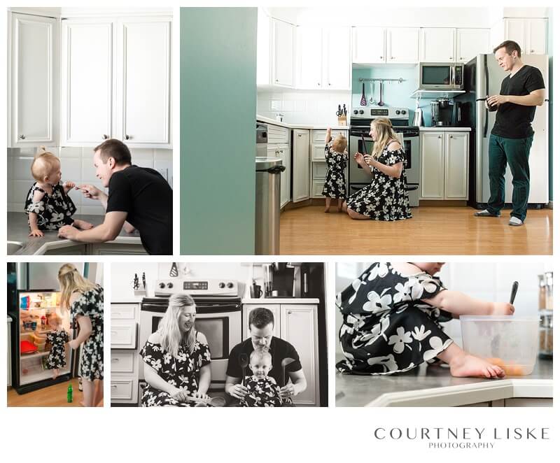 Hlushko Family - Courtney Liske Photography - Regina Family Photographer - In home session - Kitchen