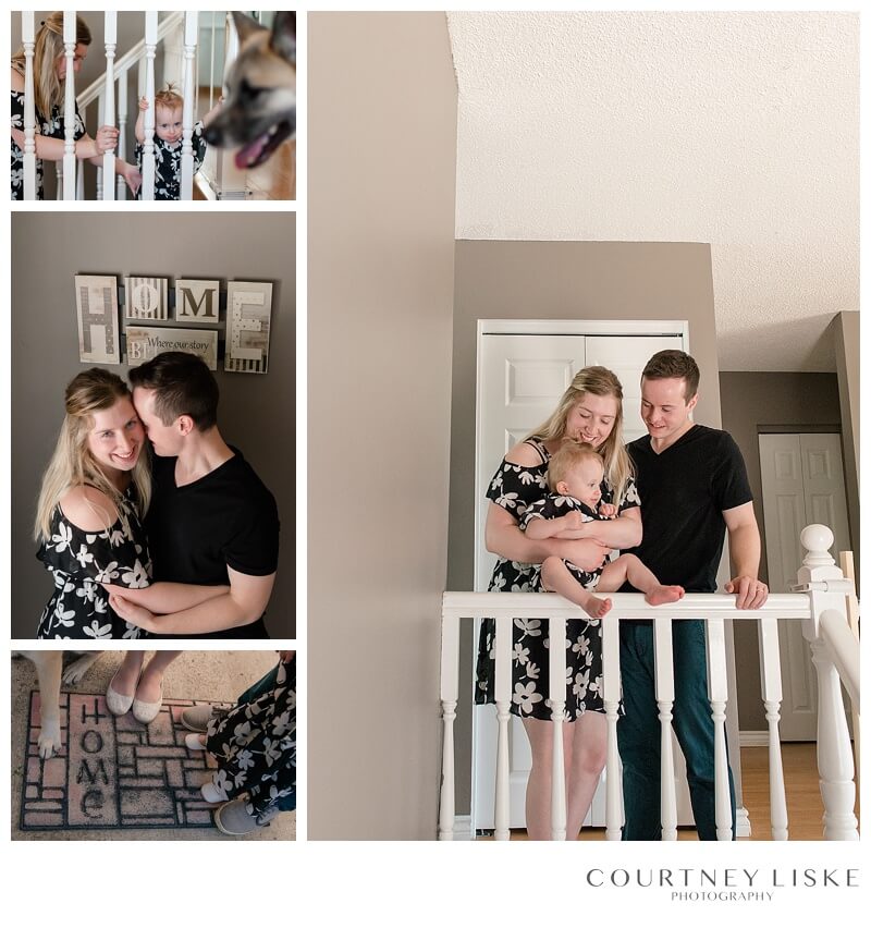Hlushko Family - Courtney Liske Photography - Regina Family Photographer - In home session - Stairs