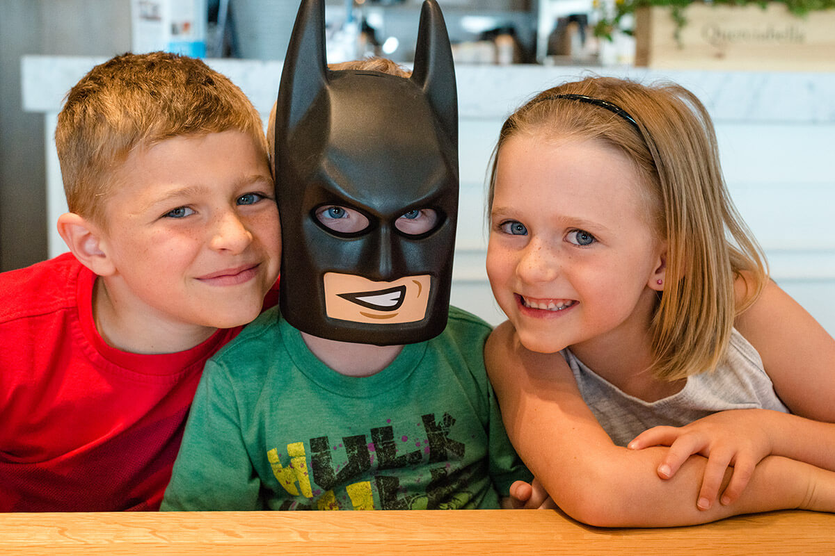 Lego Batman and friends at Double Zero Pizza in Chinook Centre