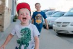 Two boys roaming the summer streets of Watrous