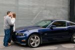 Andrew & Stephanie with Ford Mustang in downtown Regina