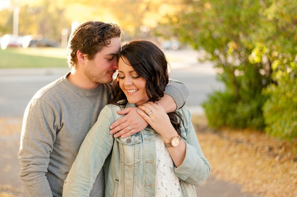 Couple in the alley in fall
