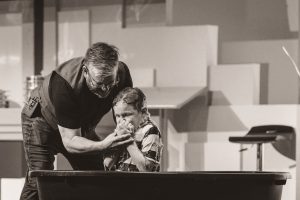Boy being baptized at Celebration Church Regina
