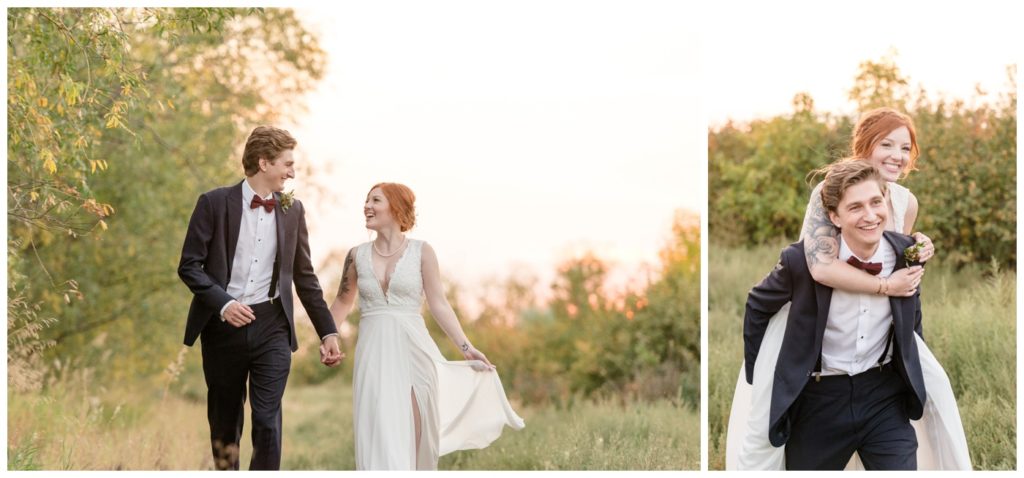 Regina Wedding Photographer - Cole-Alisha - Zadack Holdings - Bride & Groom Formals - Sunset Piggyback