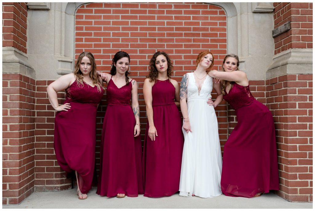 Regina Wedding Photographers - Cole-Alisha - Wine Bridesmaids Dress - Bridesmaids - Brick