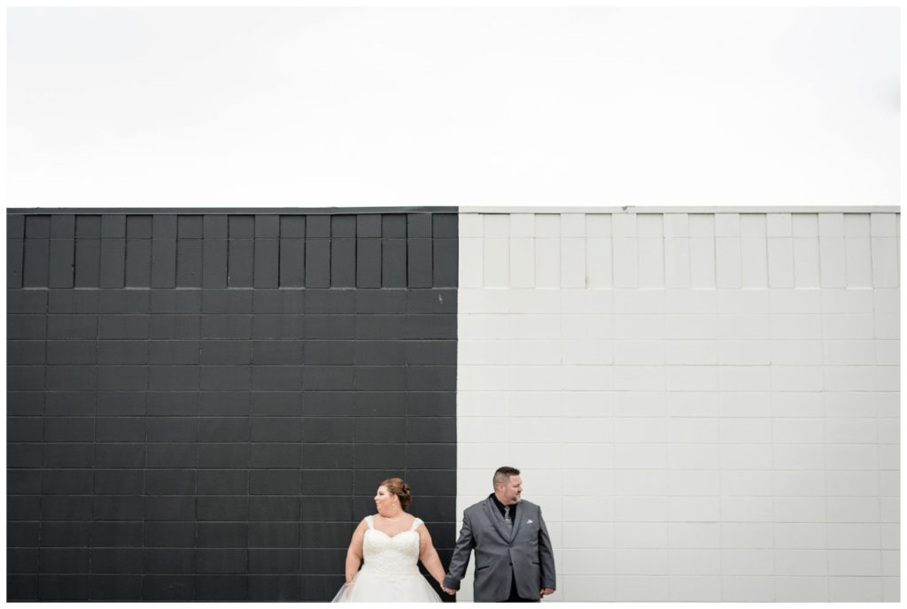 Regina Wedding Photographers - Scott-Ashley - Fall Wedding - Morilee gown - Madeline Gardner - Black & White Wall