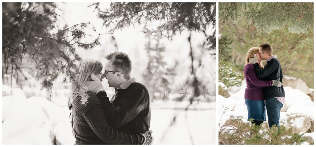 Regina Engagement Photographer - Dave-Sarah - Winter Engagement Session - Kiwanis Park Regina - Winter Kisses - Mittens