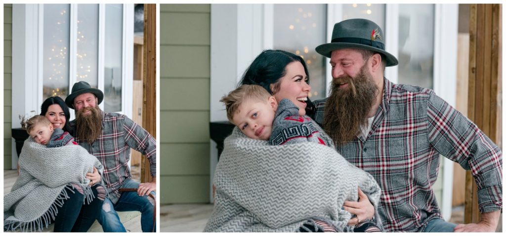 Regina Family Photographer - Keen Family - Dionne-Timothy-Shepherd - Lumsden Family Session - Front Porch - Blanket - Barefeet - Natural Light Photography Regina