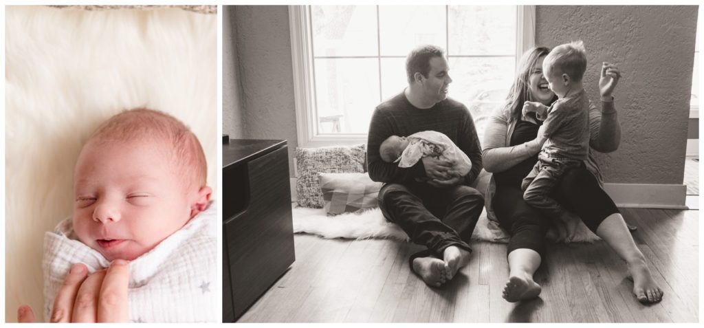 Regina Family Photography - Jensen Newborn - Keltie-Josh-Kayden- In home Family Session