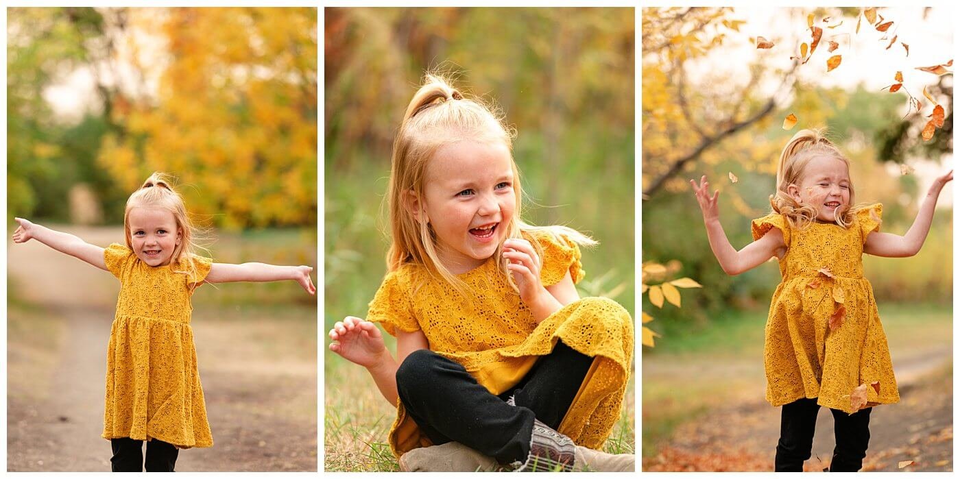 Liske Family 2020 - Science Centre - 006 - Girl throwing leaves