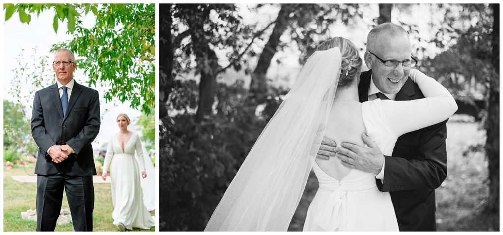 Regina Wedding Photographer - Tyrel - Allison - Brides first look with her father