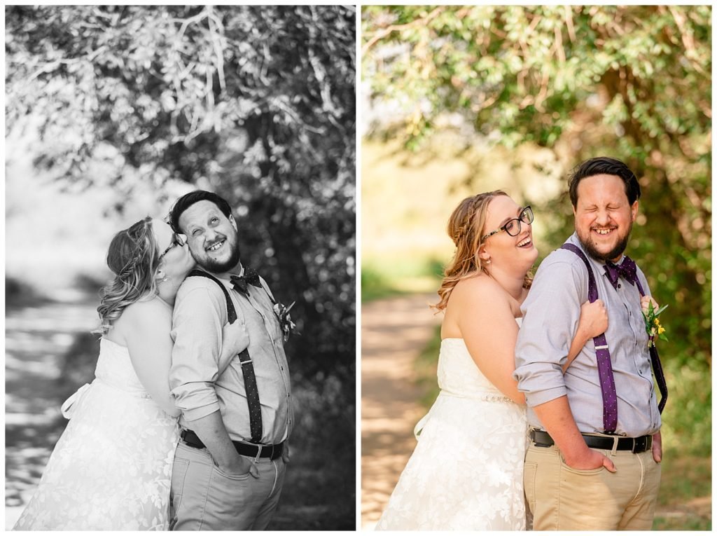 Regina Wedding Photographers - Ryan - Aeliesha - Bride & Groom snuggle under tree canopy