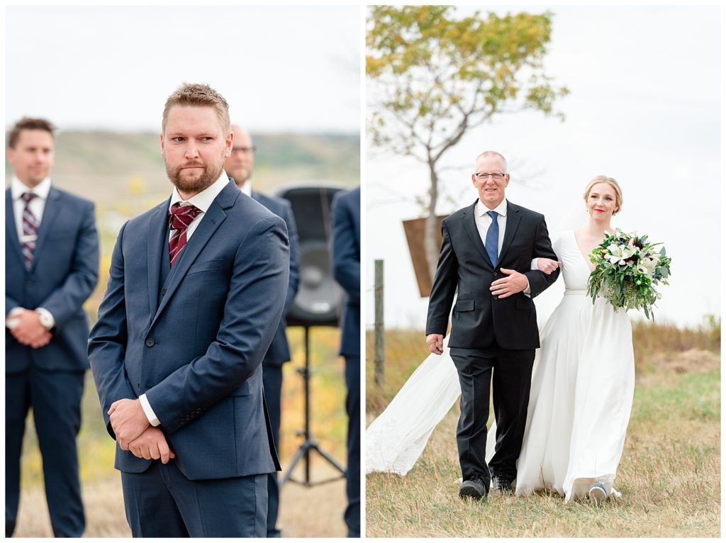 Regina Wedding Photographers - Tyrel - Allison - Bride & Groom lock eyes down the aisle