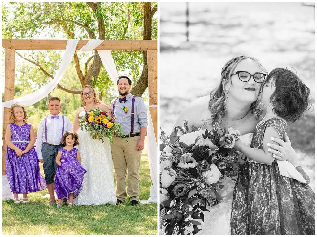 Regina Wedding Photography - Ryan - Aeliesha - Bride & Groom with the ring bearer & flower girls - AE Wilson Park