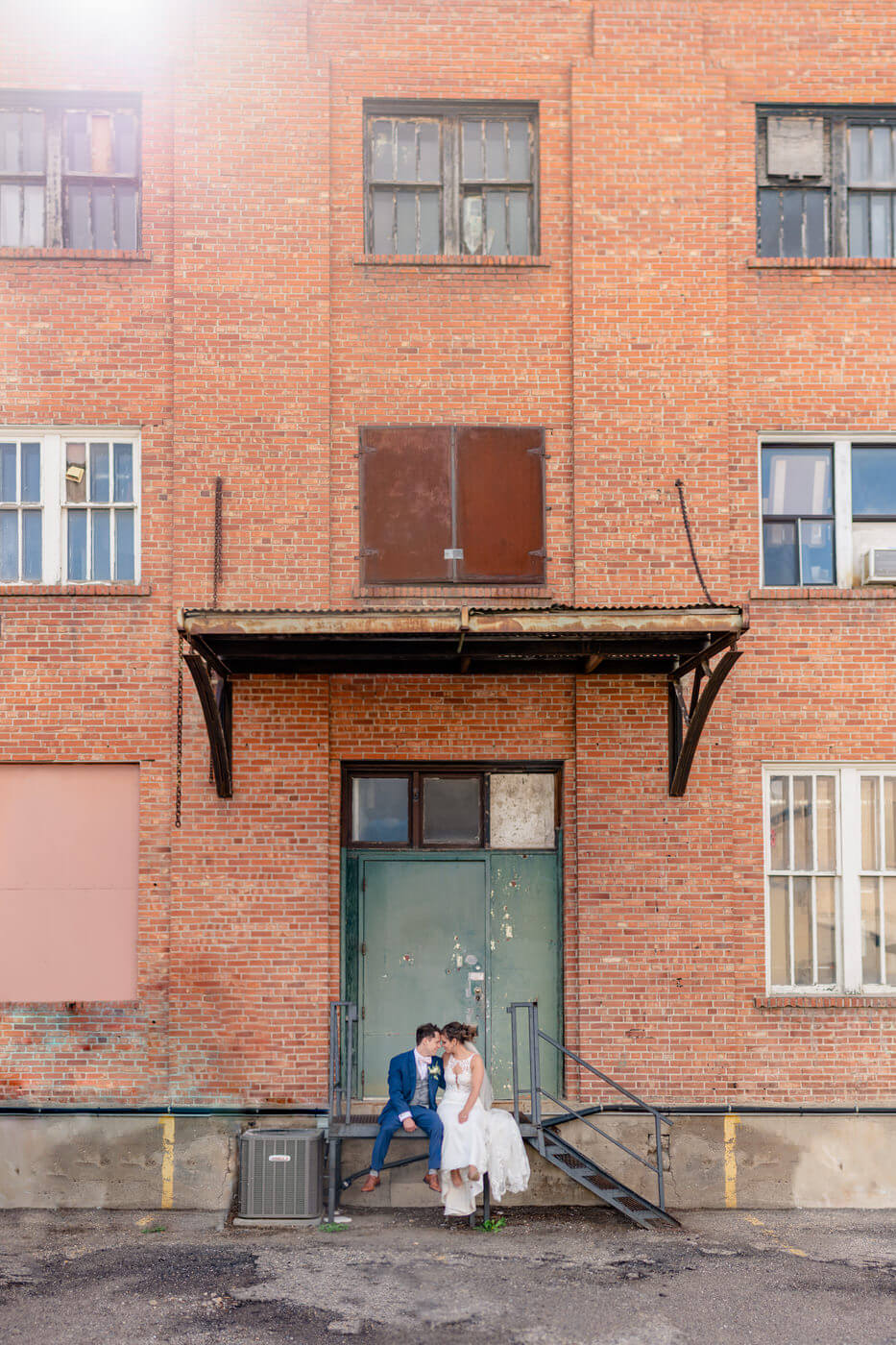 Adam & Sarah - Bride & groom in warehouse district Regina