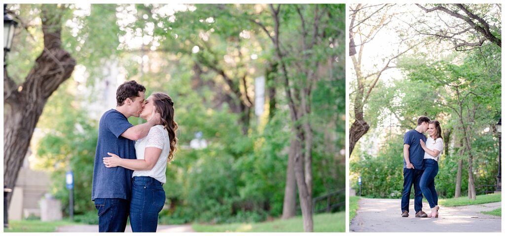 Regina Engagement Photographers - Adam - Sarah - Natural Light Engagement Session in Wascana Park - Couple dancing together in the park