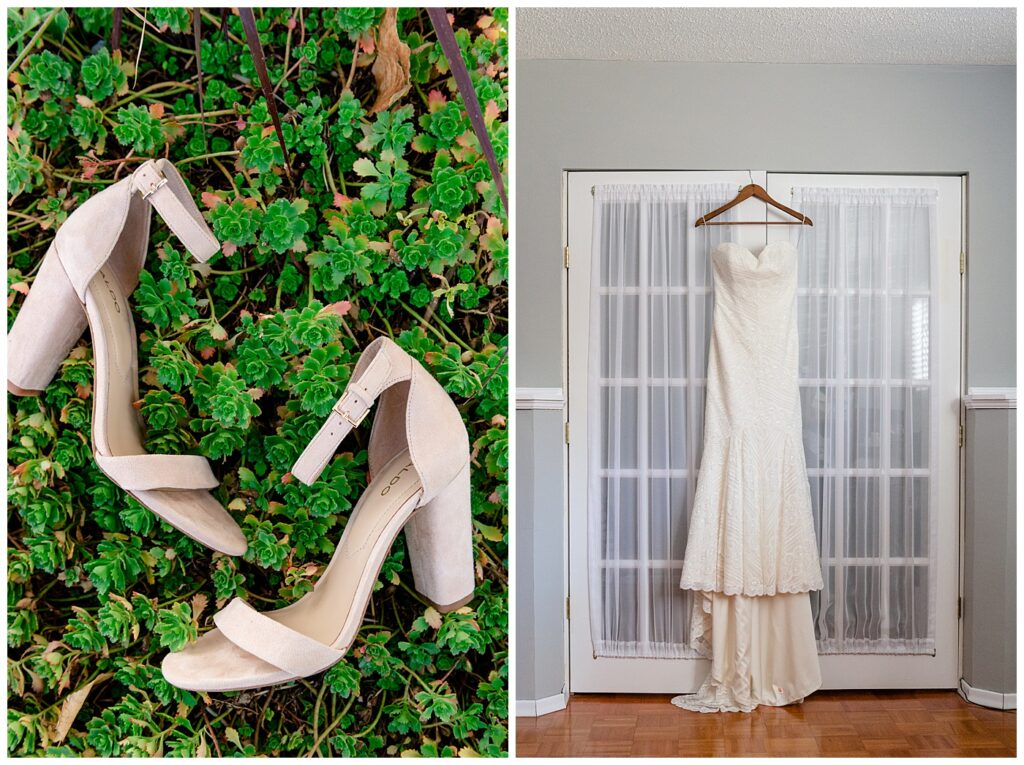 Regina Wedding Photographer - Tim & Jennelle At Home Wedding - Bride's shoes and Wtoo Dress