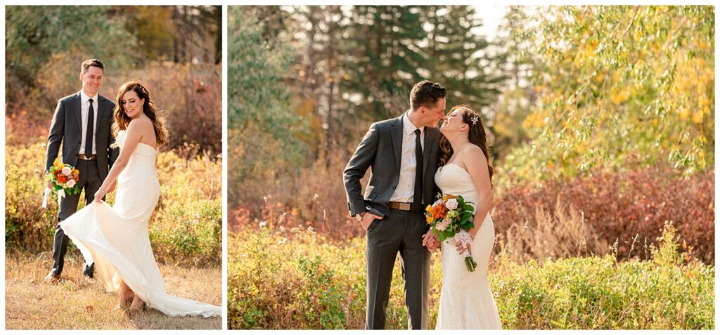 Regina Wedding Photographer - Tim & Jennelle At Home Wedding - Bride spinning in a field