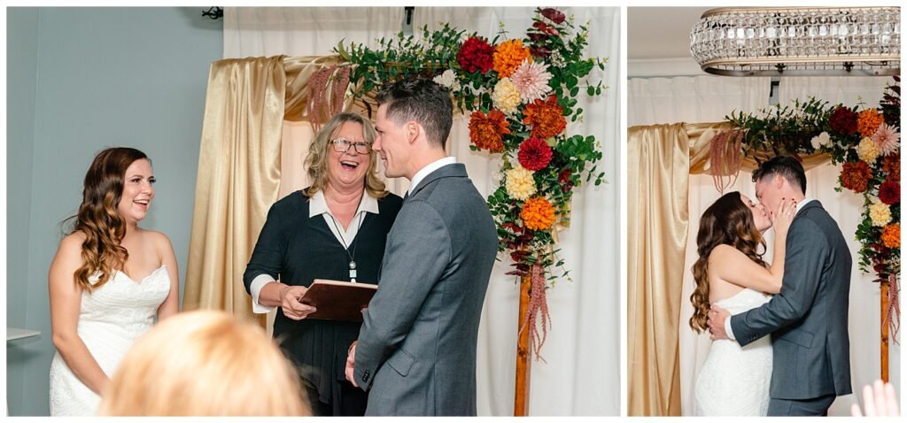 Regina Wedding Photographer - Tim & Jennelle At Home Wedding - Ceremony in their house with the officiant