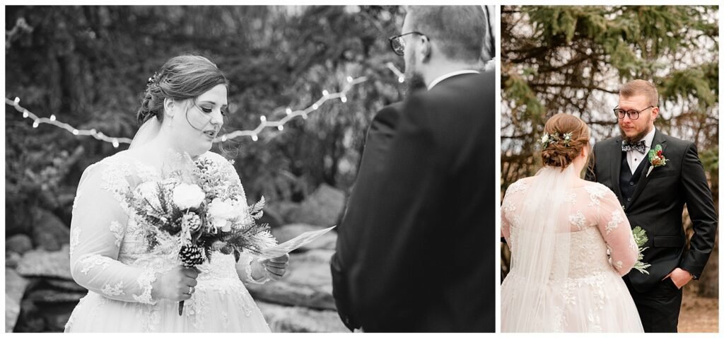 Regina Wedding Photographer - Kolton - Maxine - Couple makes their vows to one another