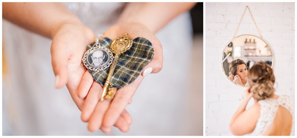 Bride's key and locket of her father