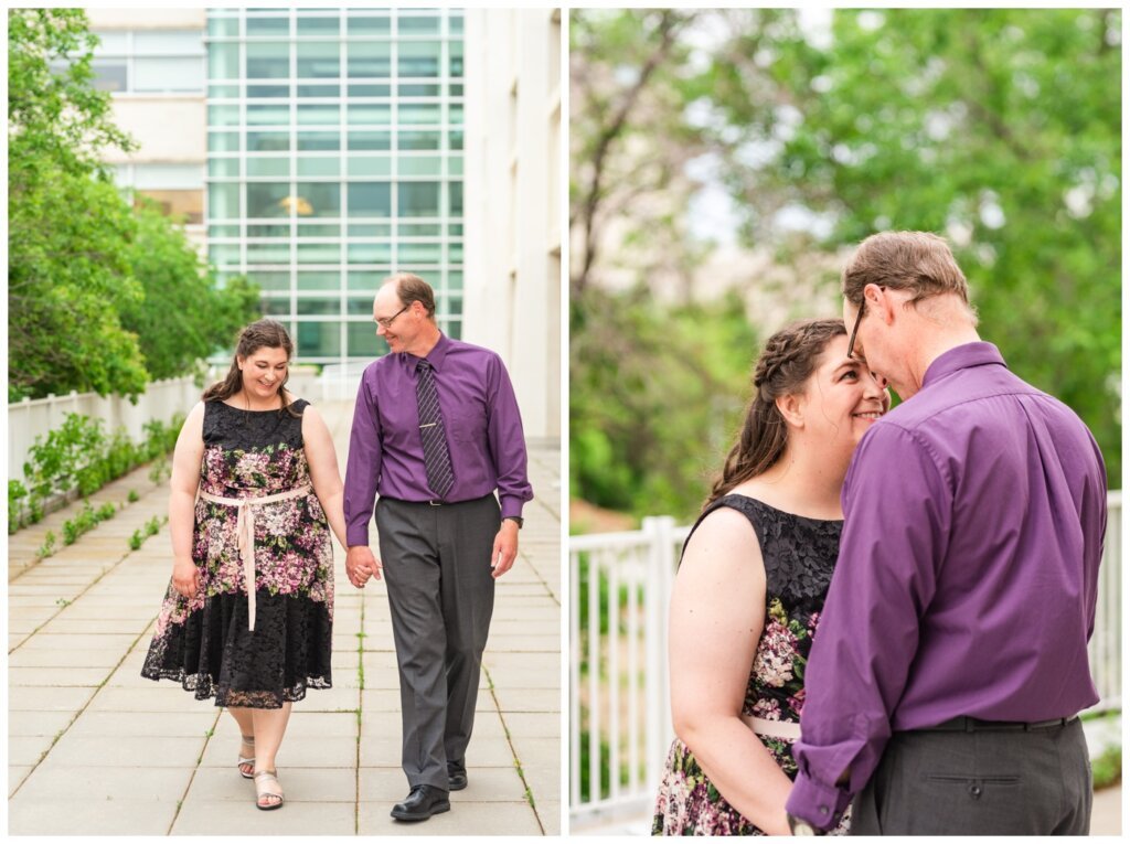 Sheldon & Amy - Engagement Session - 001 - Walking at the University of Regina