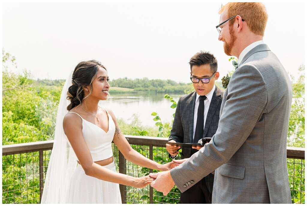 Stephen & Sarah Wedding - 10 - Bride & Groom vows at Wascana Park