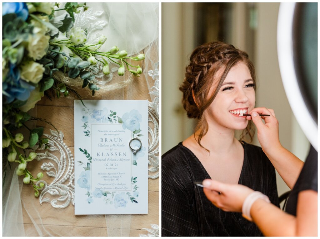 Dominik & Chelsea - Moose Jaw Wedding - 04 - Bride Details - Invitation and Make-up touches