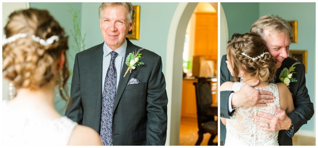 Dominik & Chelsea - Moose Jaw Wedding - 08 - First Look of Bride with Dad