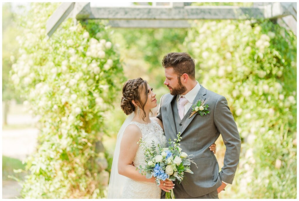 Dominik & Chelsea - Moose Jaw Wedding - 13 - Bride & Groom at McCaig Gardens