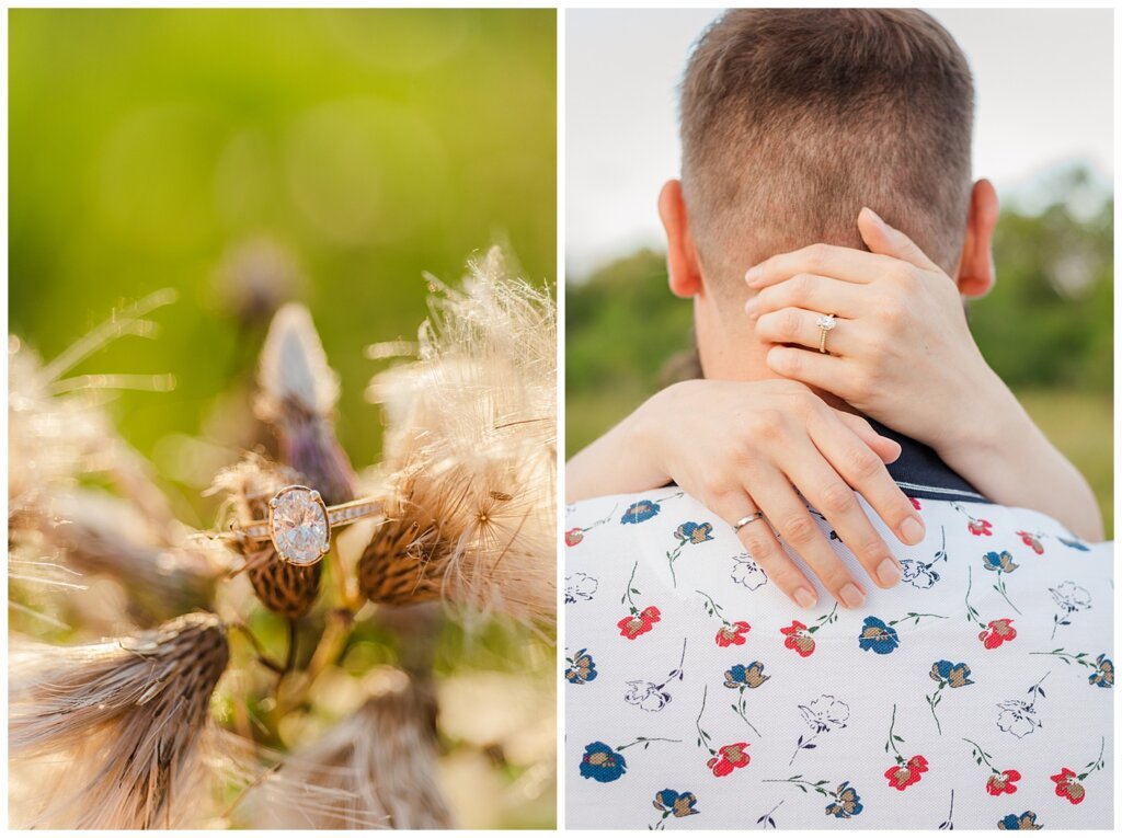 Mitch & Val - Engagement Session in Wascana Habitat Conservation Area - 06 - Engagement Ring on Woman's hand