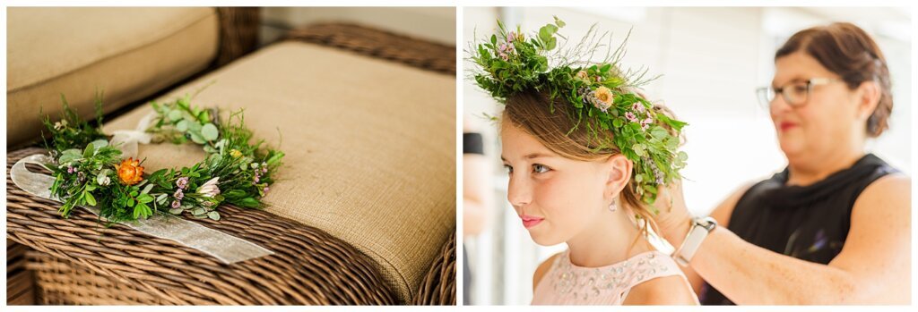 Sheldon & Amy - Besant Campground Wedding - 04 - Flower crowns for Junior Bridesmaids from Ellen's on Main