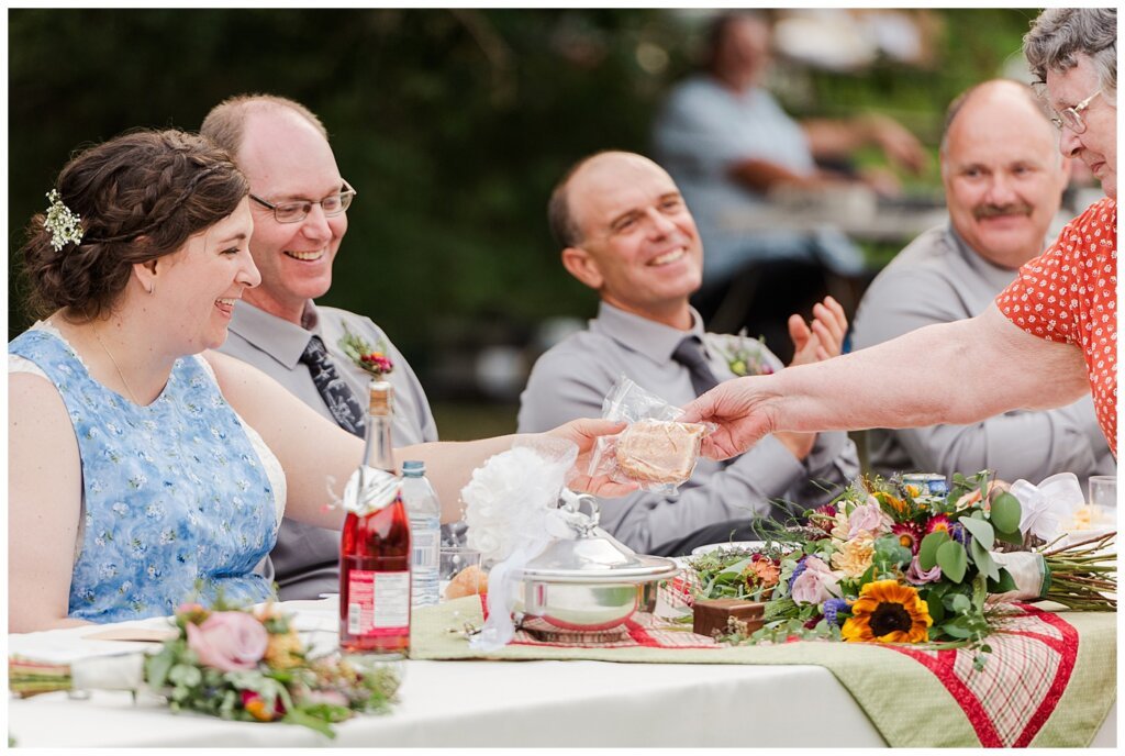 Sheldon & Amy - Besant Campground Wedding - 24 - Toast to the Bride