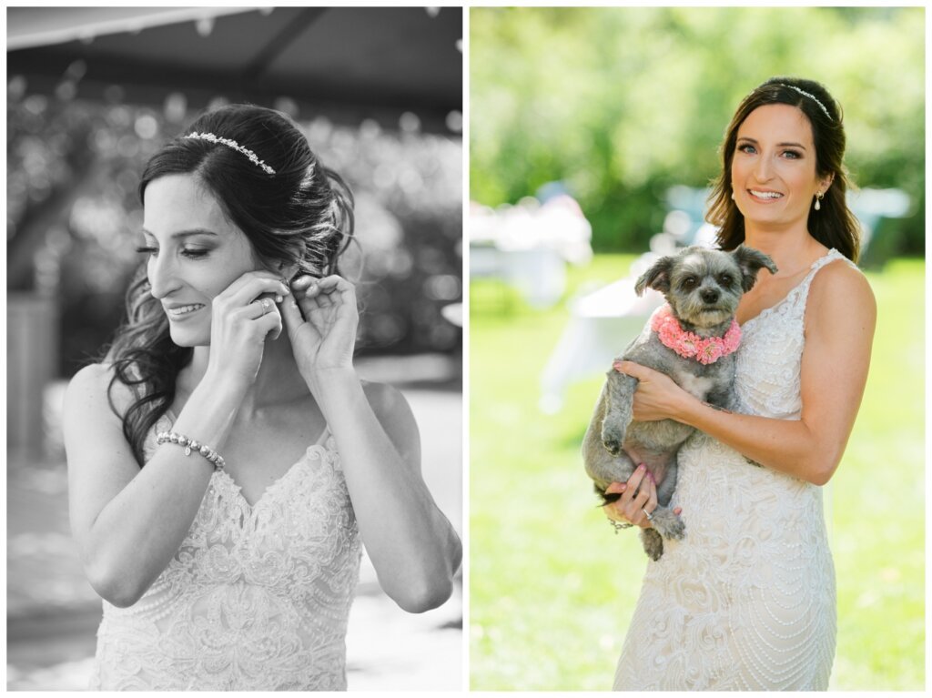 Taylor & Jolene - Emerald Park Wedding - 04 - Bridal prep with Bridesmaid Puppy