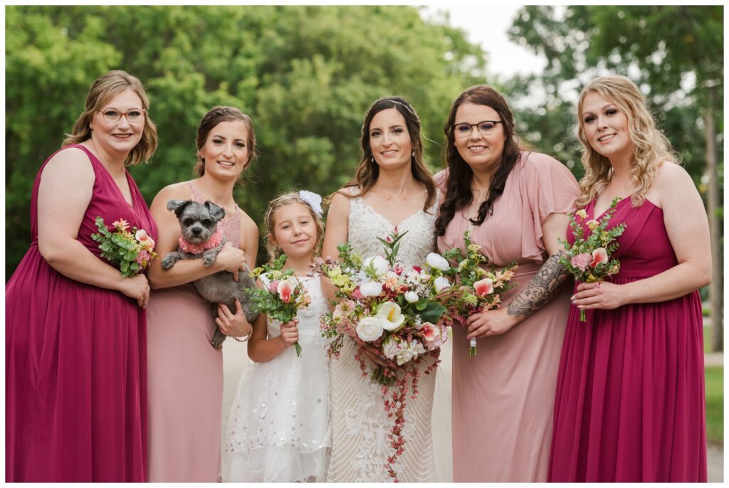 Taylor & Jolene - White City Wedding - 25 - Bridal party group hug